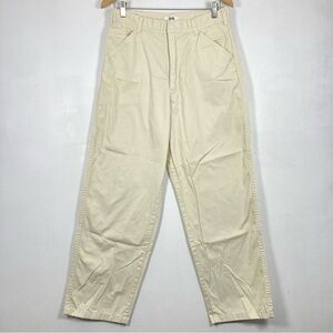 Uniqlo U Cream Beige Flat Front Pockets 100% Cotton Pants Women’s US 10